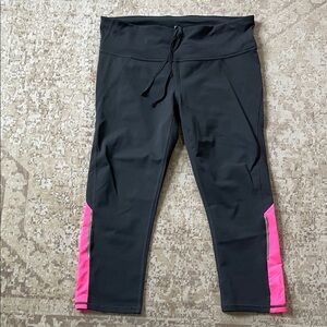 GAP Black Leggings with Pink Stripes